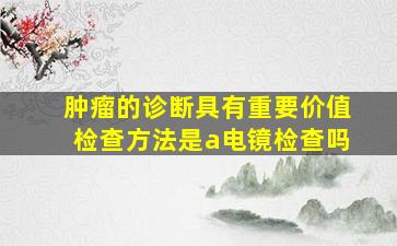 肿瘤的诊断具有重要价值检查方法是a电镜检查吗