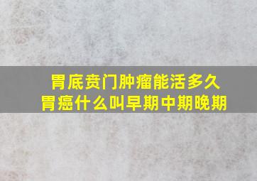 胃底贲门肿瘤能活多久胃癌什么叫早期中期晚期