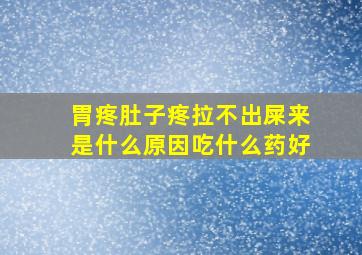 胃疼肚子疼拉不出屎来是什么原因吃什么药好