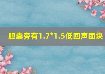 胆囊旁有1.7*1.5低回声团块