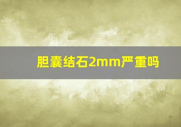 胆囊结石2mm严重吗