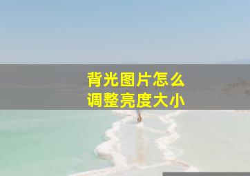 背光图片怎么调整亮度大小