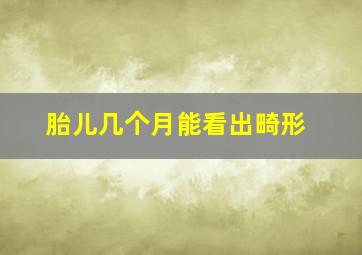 胎儿几个月能看出畸形