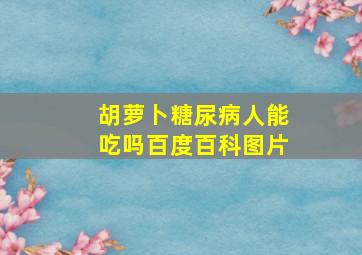 胡萝卜糖尿病人能吃吗百度百科图片