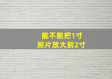 能不能把1寸照片放大到2寸