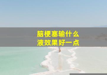 脑梗塞输什么液效果好一点