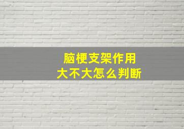 脑梗支架作用大不大怎么判断