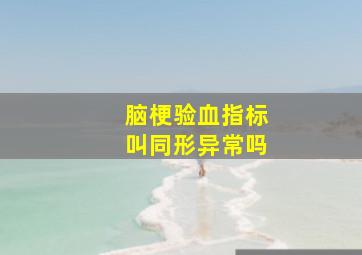 脑梗验血指标叫同形异常吗