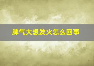 脾气大想发火怎么回事