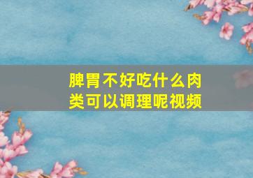 脾胃不好吃什么肉类可以调理呢视频