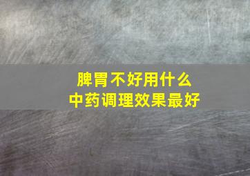 脾胃不好用什么中药调理效果最好