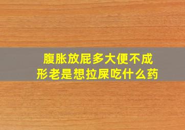 腹胀放屁多大便不成形老是想拉屎吃什么药