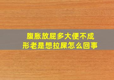 腹胀放屁多大便不成形老是想拉屎怎么回事