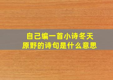 自己编一首小诗冬天原野的诗句是什么意思