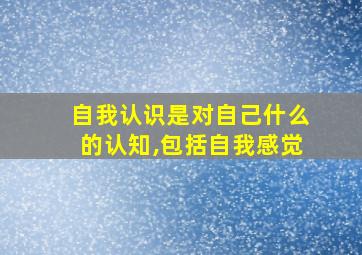 自我认识是对自己什么的认知,包括自我感觉