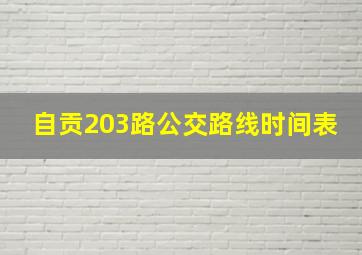 自贡203路公交路线时间表