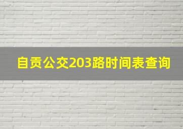 自贡公交203路时间表查询