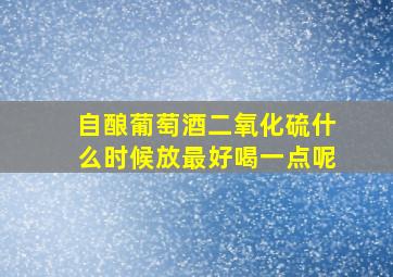 自酿葡萄酒二氧化硫什么时候放最好喝一点呢