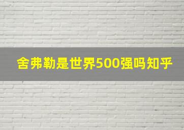 舍弗勒是世界500强吗知乎