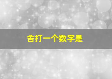 舍打一个数字是