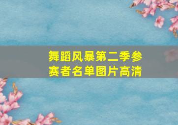 舞蹈风暴第二季参赛者名单图片高清