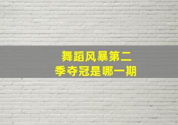 舞蹈风暴第二季夺冠是哪一期