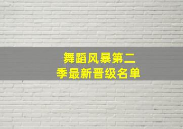 舞蹈风暴第二季最新晋级名单