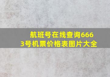 航班号在线查询6663号机票价格表图片大全