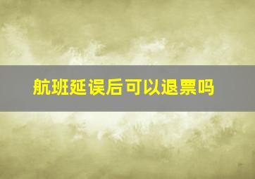 航班延误后可以退票吗