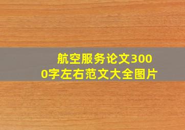 航空服务论文3000字左右范文大全图片