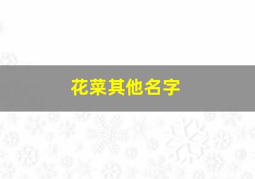 花菜其他名字