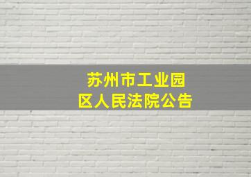 苏州市工业园区人民法院公告