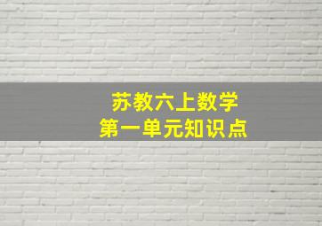 苏教六上数学第一单元知识点