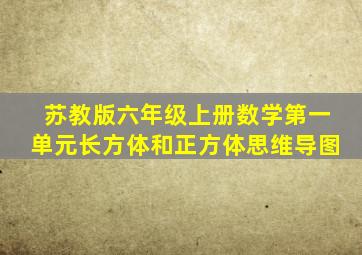 苏教版六年级上册数学第一单元长方体和正方体思维导图