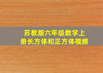 苏教版六年级数学上册长方体和正方体视频