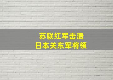 苏联红军击溃日本关东军将领