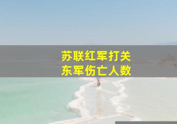 苏联红军打关东军伤亡人数