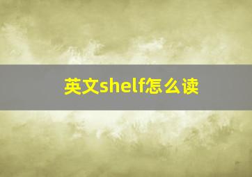 英文shelf怎么读