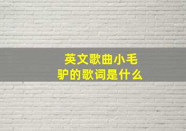 英文歌曲小毛驴的歌词是什么