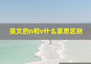 英文的n和v什么意思区别