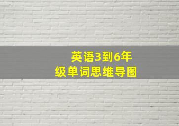 英语3到6年级单词思维导图