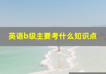 英语b级主要考什么知识点