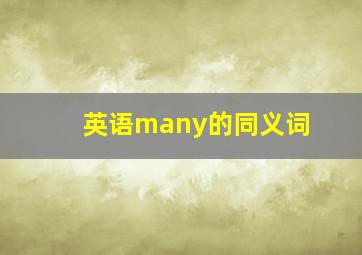 英语many的同义词