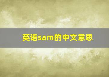 英语sam的中文意思