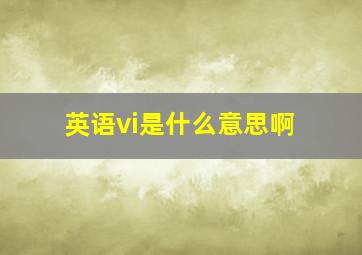 英语vi是什么意思啊