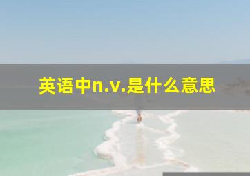 英语中n.v.是什么意思