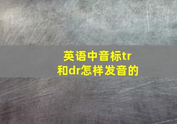 英语中音标tr和dr怎样发音的