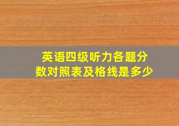 英语四级听力各题分数对照表及格线是多少