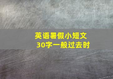 英语暑假小短文30字一般过去时