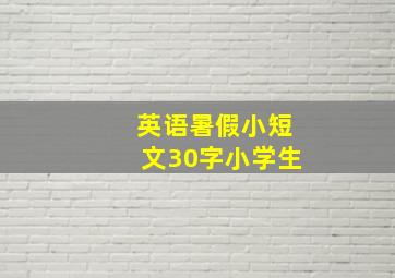 英语暑假小短文30字小学生